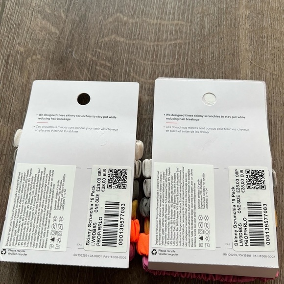 Lot of 2 Lululemon Skinny Scrunchie 6 Pack main image 5